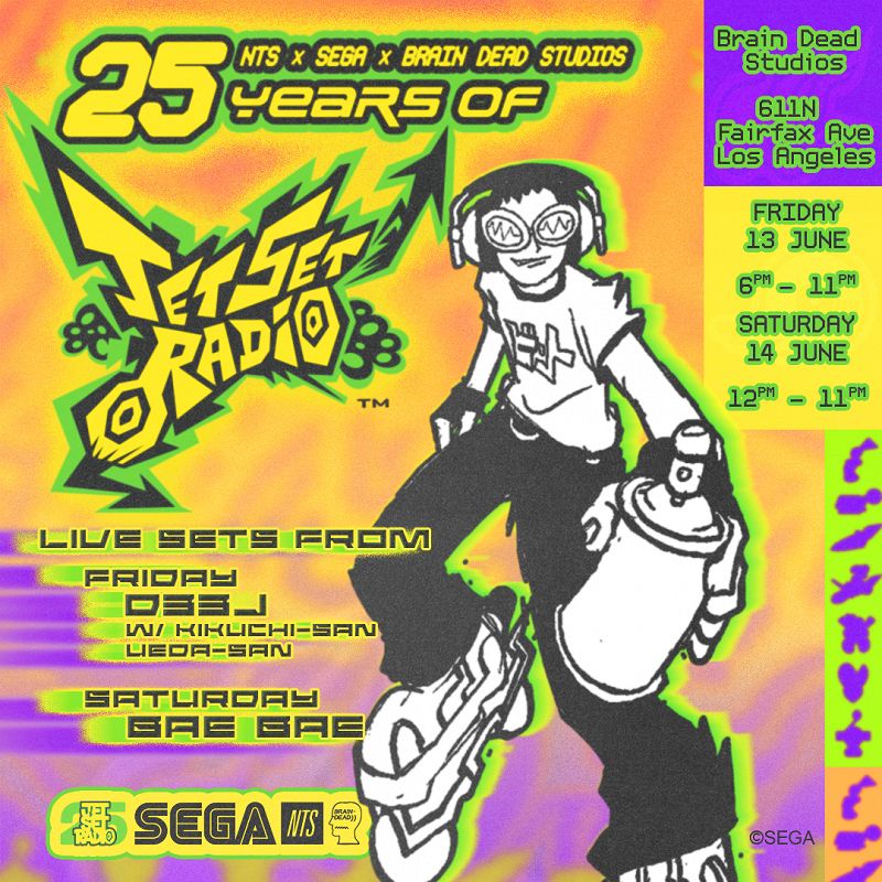 NTS X SEGA X BRAIN DEAD: 25 YEARS OF JET SET RADIO events Image